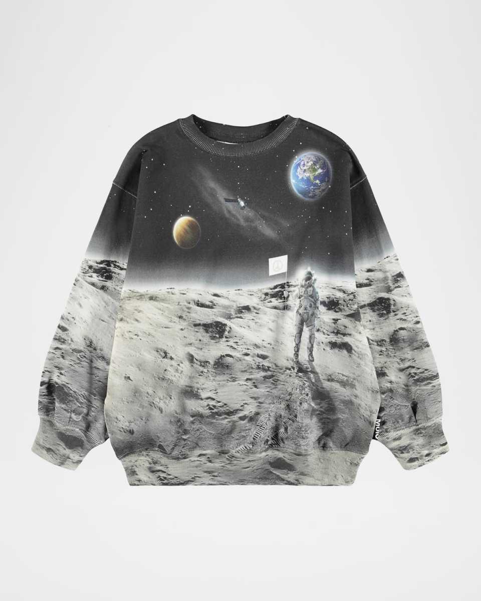 Boy's Monti Moon Traveller Cotton Sweatshirt, Size 4-